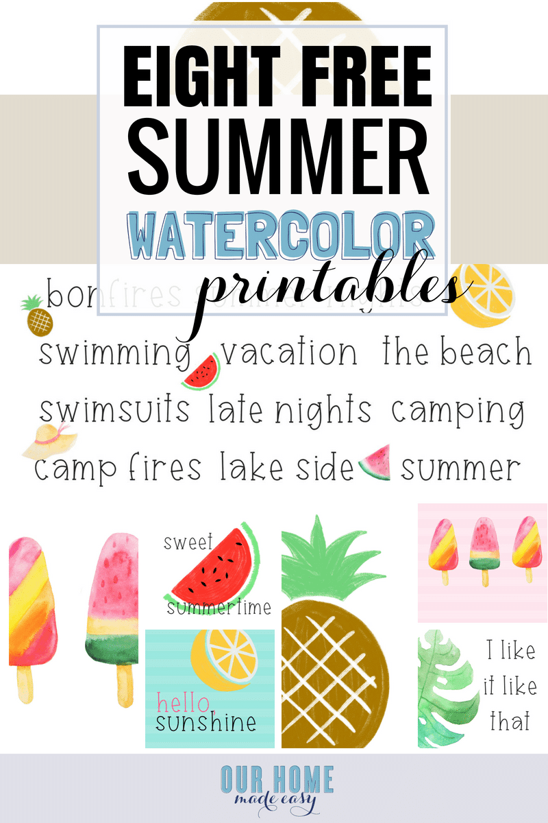 8 Free Summer Printables - Our Home Made Easy inside Free Summer Printables