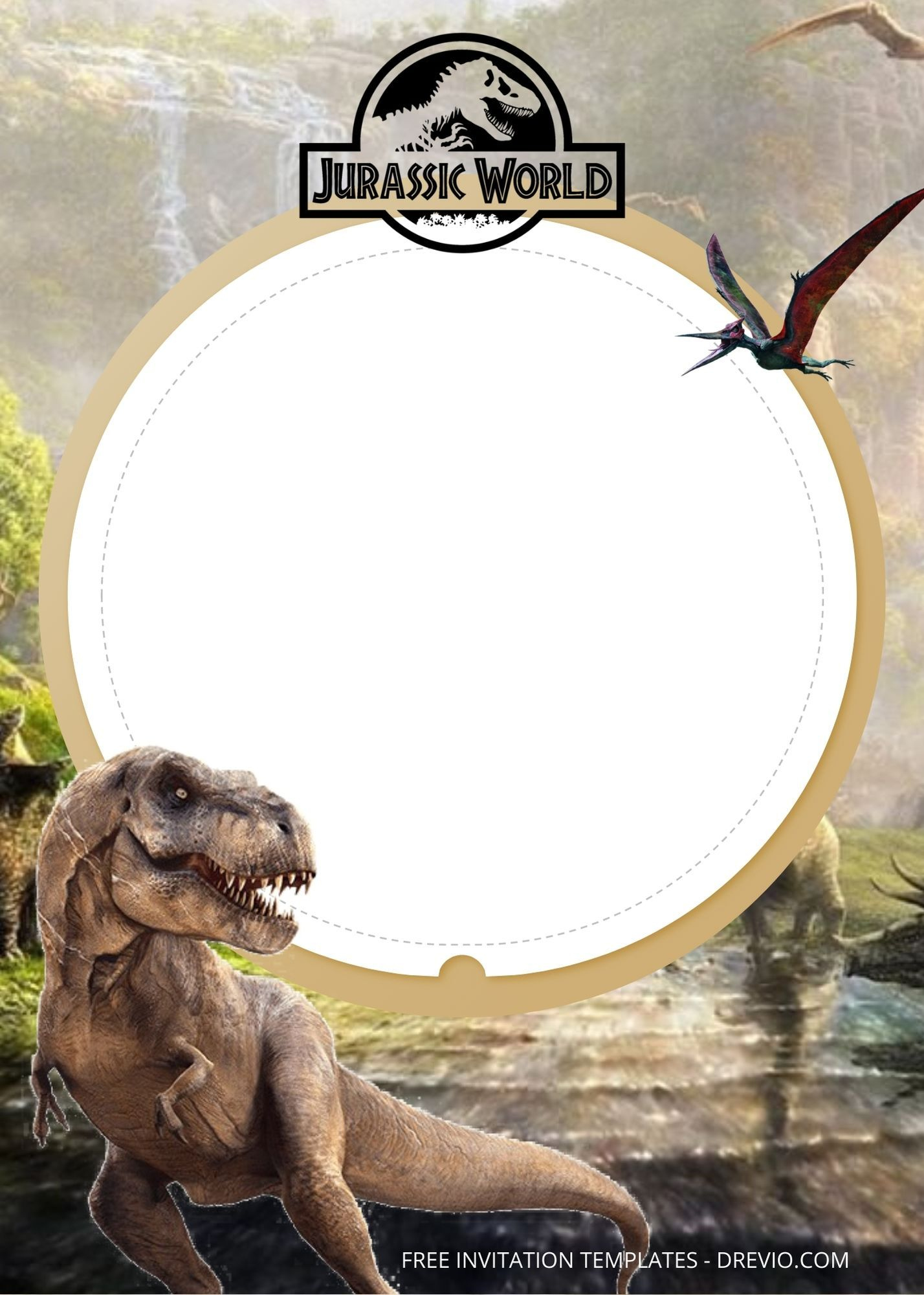 8+ Jurassic World Birthday Invitation Templates | Dinosaur in Free Printable Jurassic Park Invitations