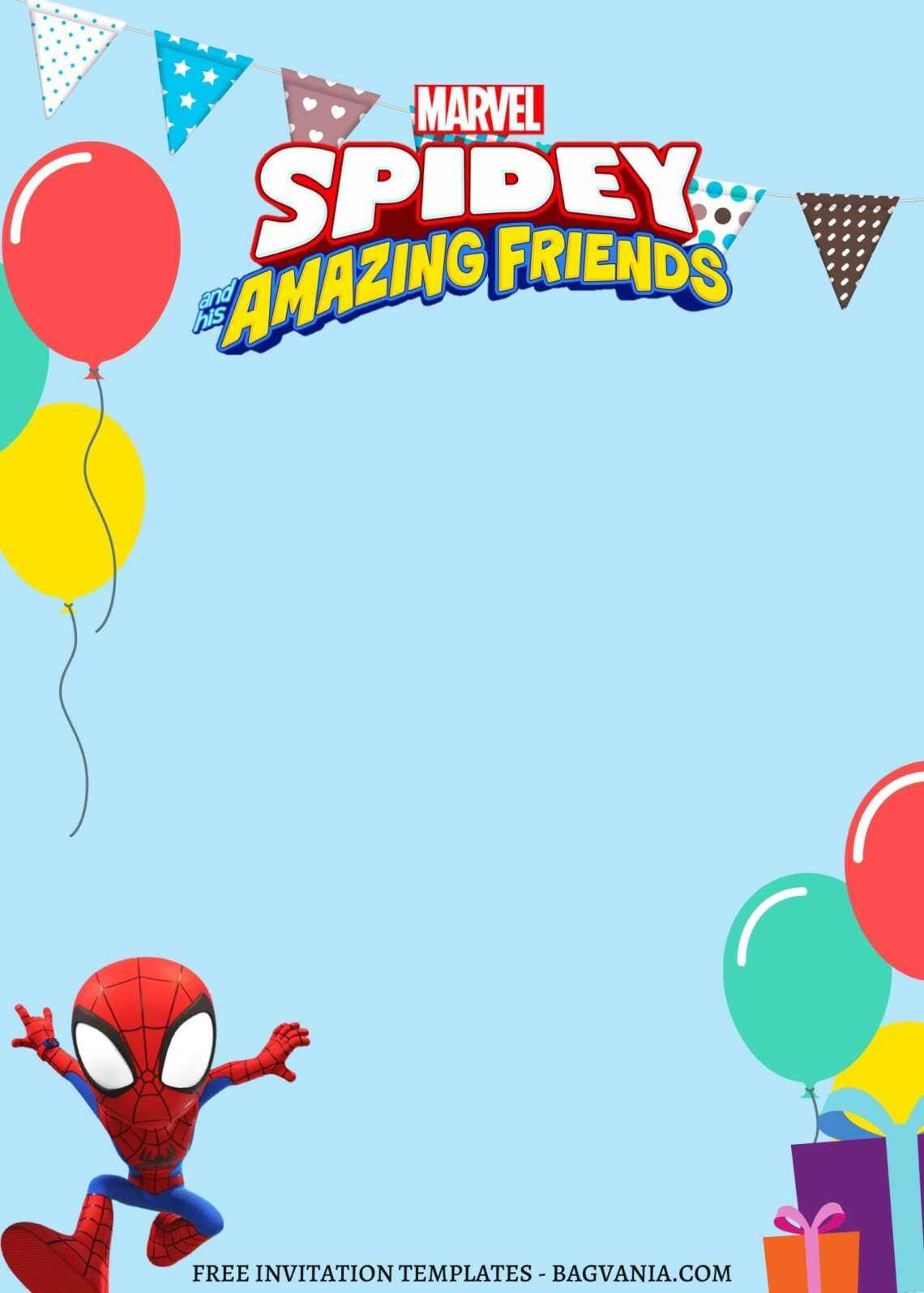 9+ Marvel Spidey &amp;amp; Friends Canva Birthday Invitation Te inside Free Printable Birthday Invitations for Him