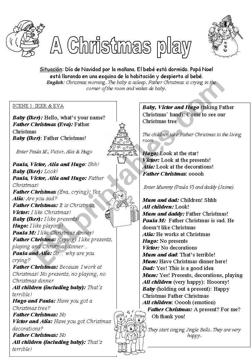 A Christmas Play (Kids 3-6) - Esl Worksheetmerywell throughout Free Printable Christmas Plays For Sunday School