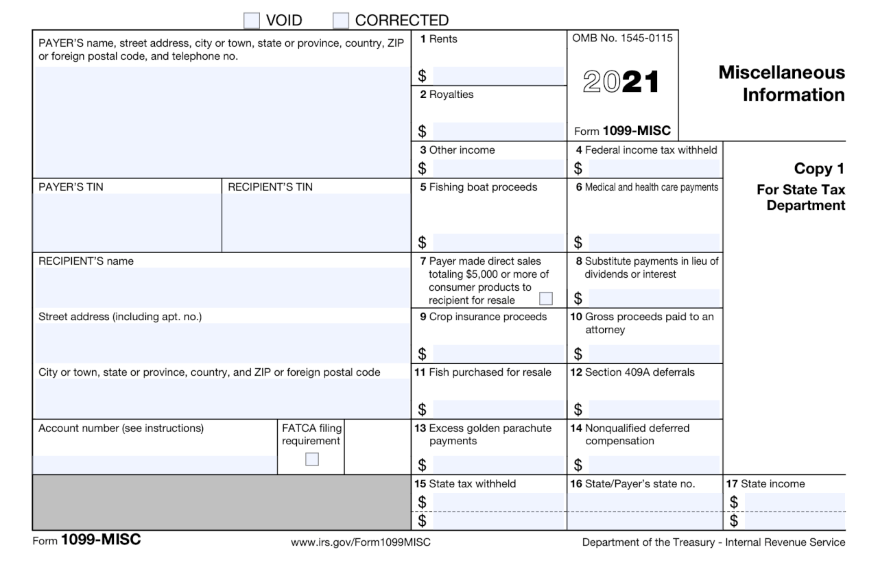 About Irs Form 1099 For Landlords And Investors inside 1099 Misc Printable Template Free