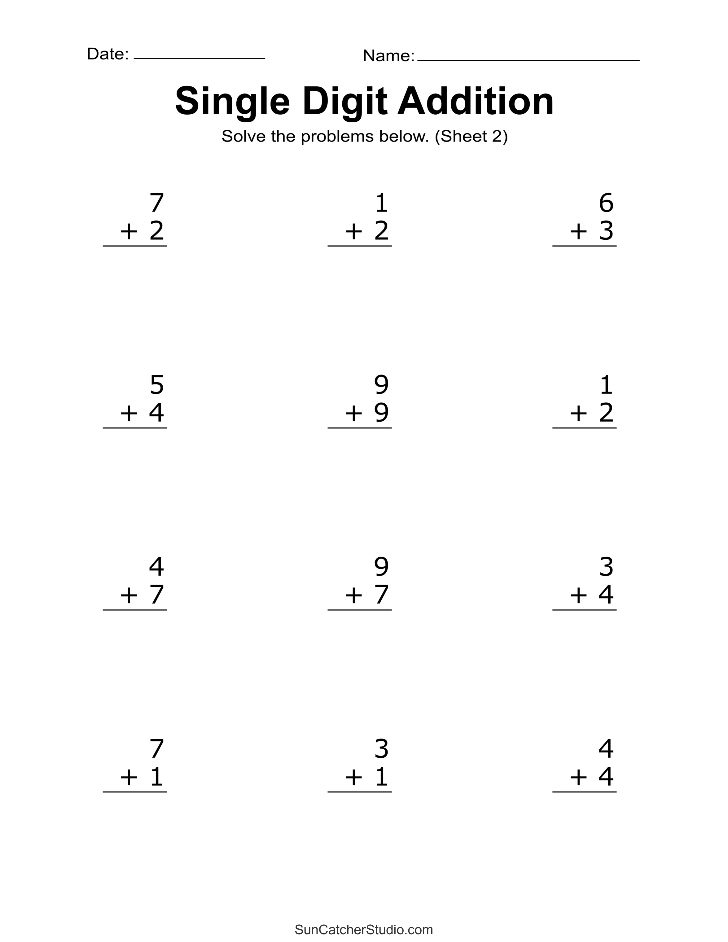 Addition Worksheets (Free Printable Easy Math Problems) – Diy pertaining to Free Printable Two Digit Addition Worksheets