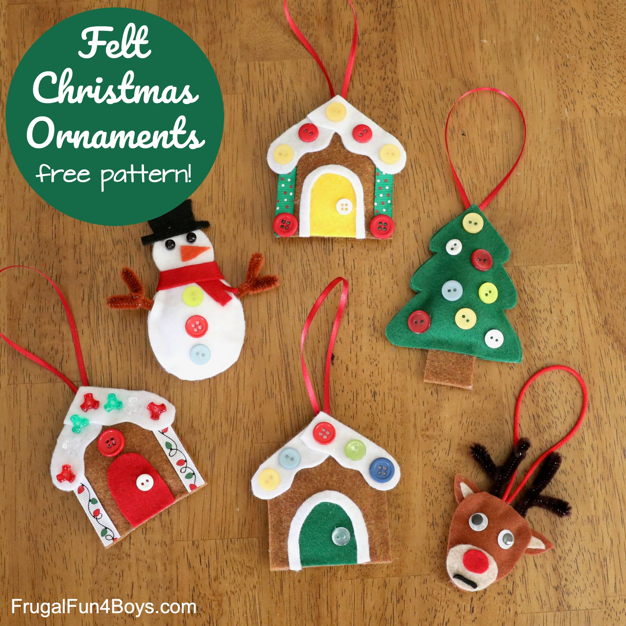 Adorable Felt Christmas Ornaments (With Patterns) - Frugal Fun For in Free Printable Felt Christmas Ornament Patterns