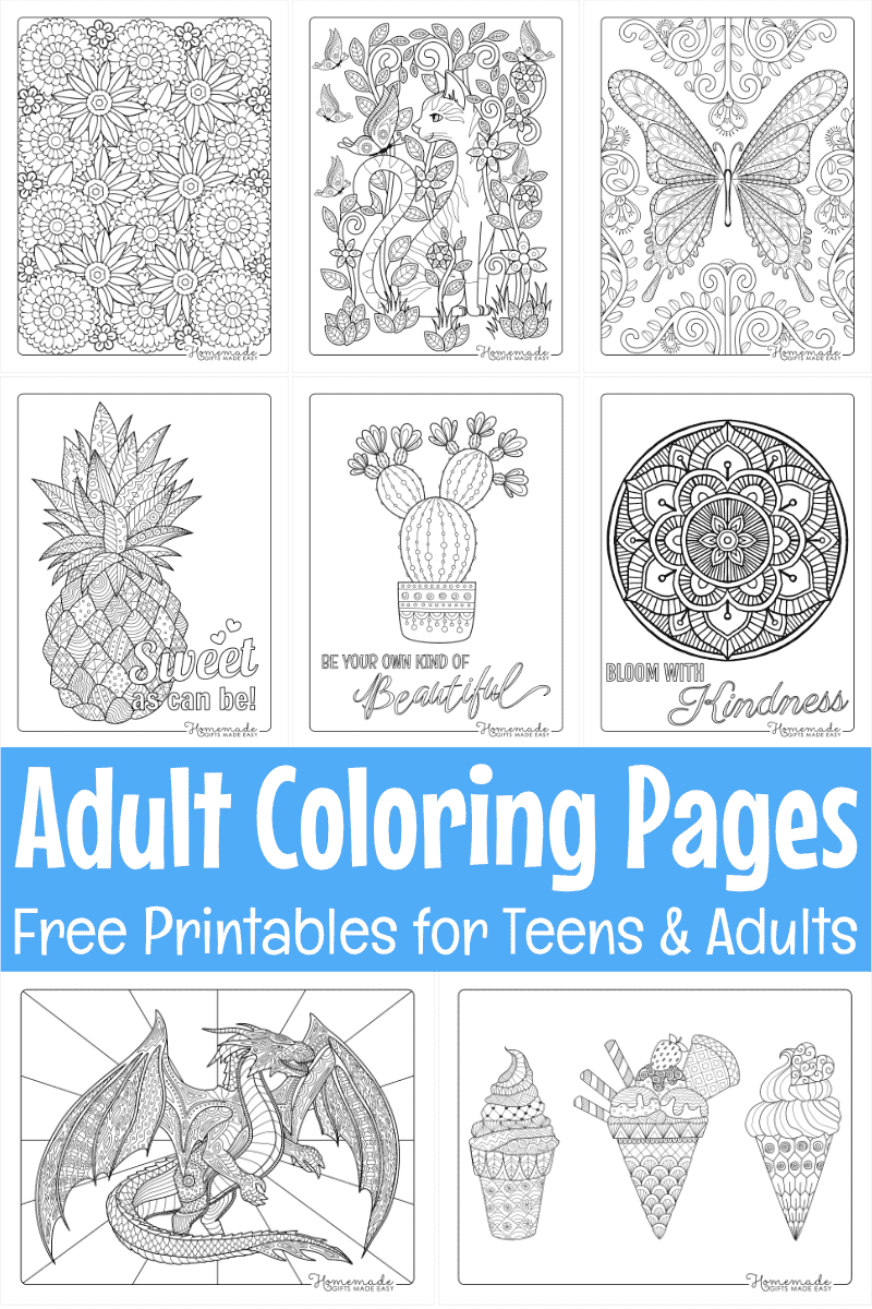 Adult Coloring Pages To Print For Free pertaining to Free Printable Hard Coloring Pages for Adults