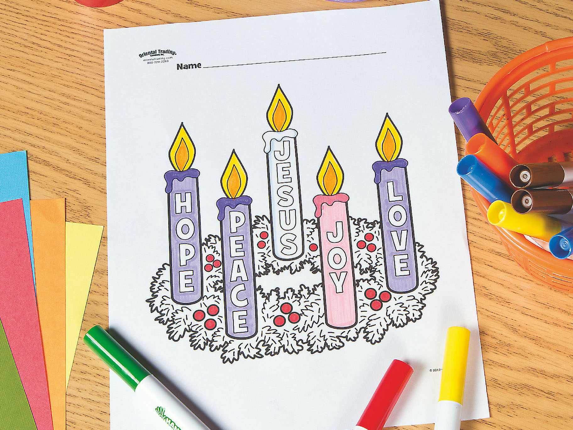 Advent Wreath Free Printable Coloring Page | Fun365 regarding Free Advent Wreath Printables