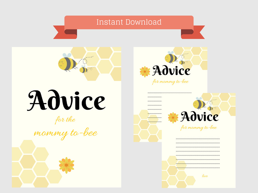 Advice For Mommy Bee - Magical Printable intended for Free Mommy Advice Cards Printable