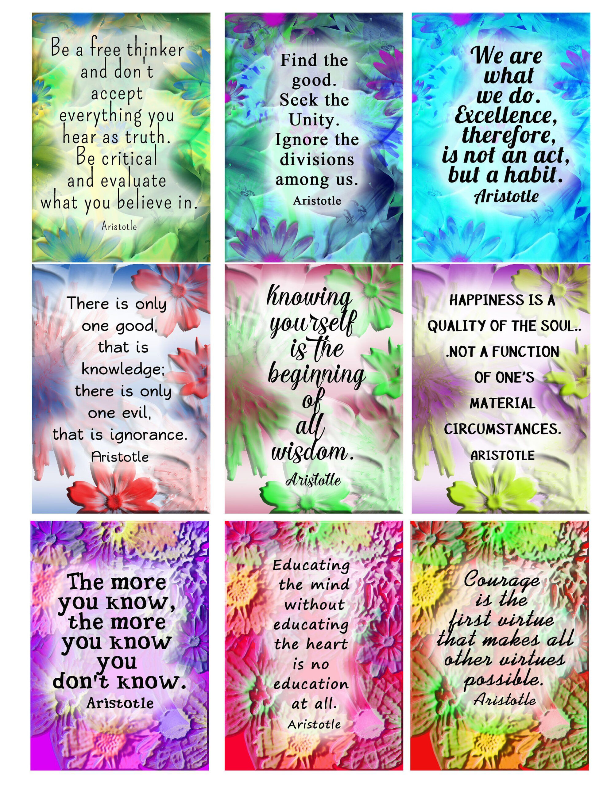 Affirmations, Inspirational, Printable Motivators, Trading Cards with Free Printable Virtues Cards