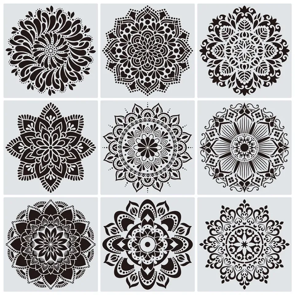 Airbrush Stencil Set - Mandala Von Algernon | Kostenloses Stl throughout Free Printable Airbrush Stencils