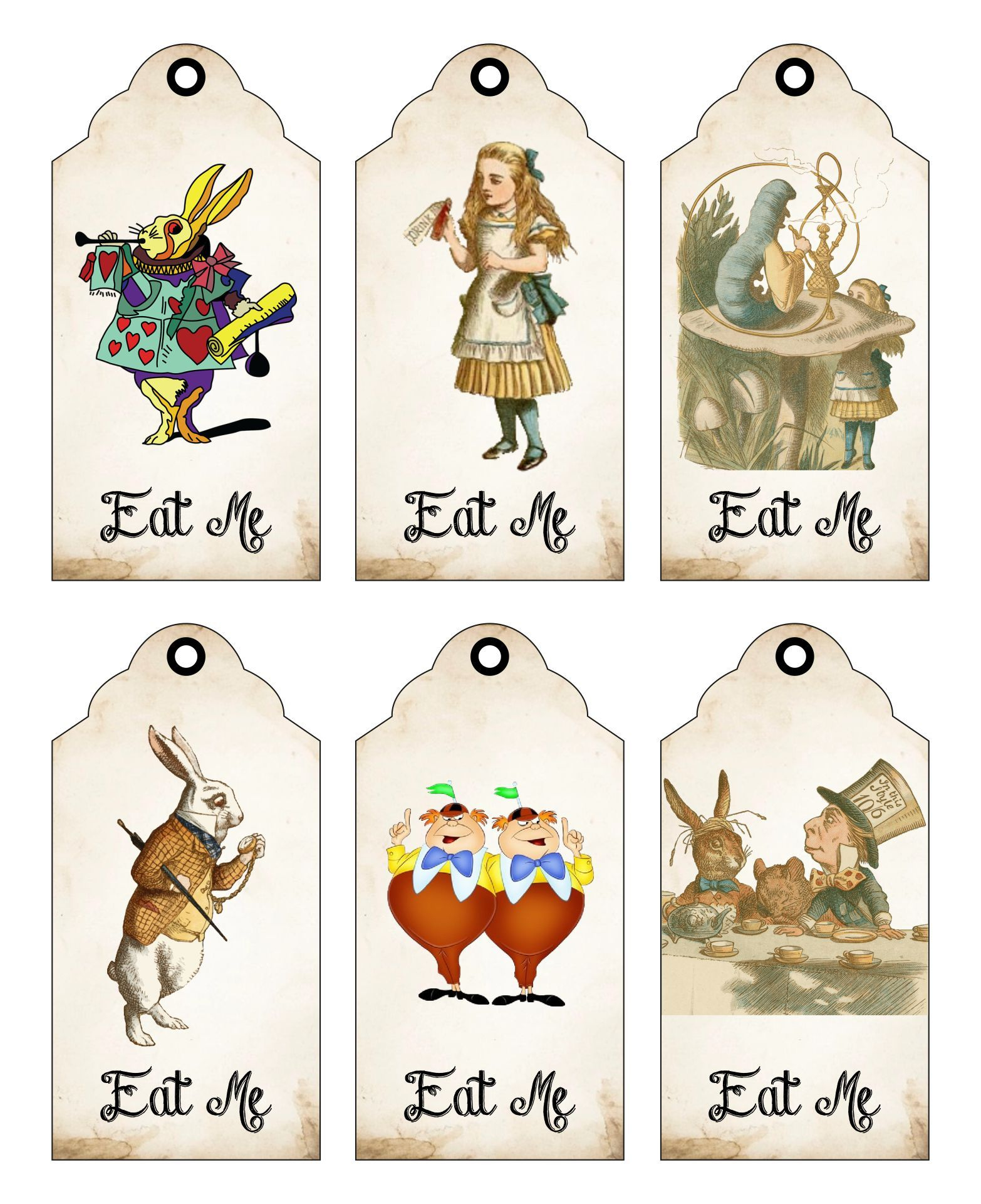 Alice In Wonderland Eat Me Tags Printable | Alice In Wonderland intended for Free Printable Alice in Wonderland Eat Me Tags