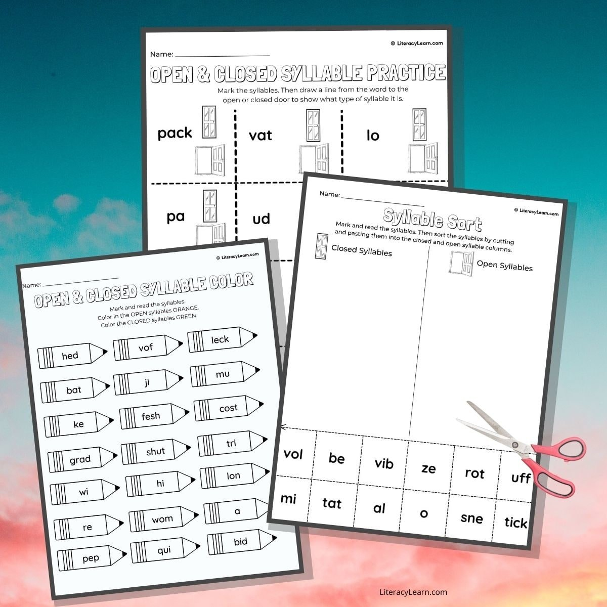 All About Open And Closed Syllables (3 Free Worksheets) - Literacy inside Free Printable Open And Closed Syllable Worksheets