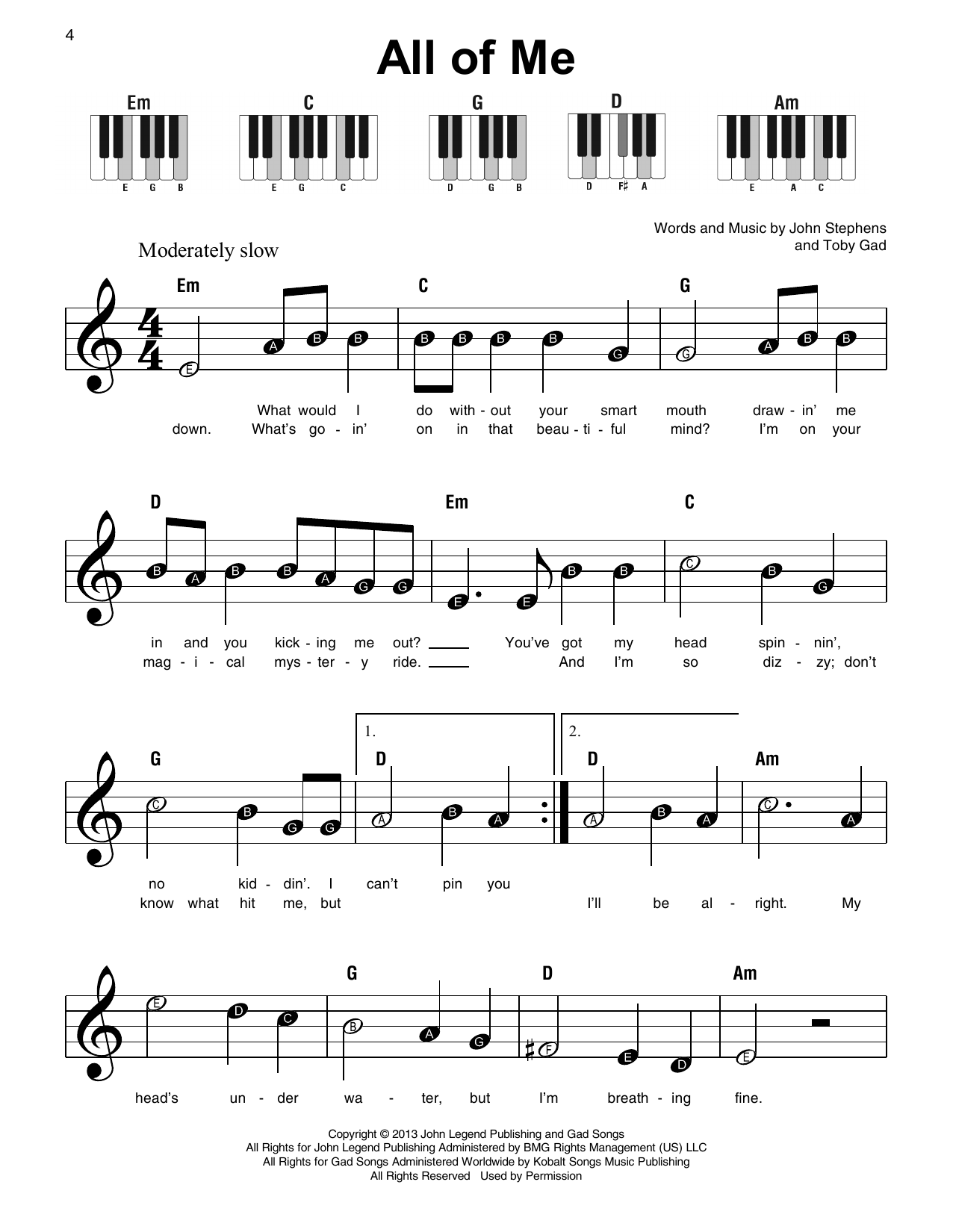 All Of Me Sheet Music | John Legend | Super Easy Piano pertaining to All Of Me Easy Piano Sheet Music Free Printable