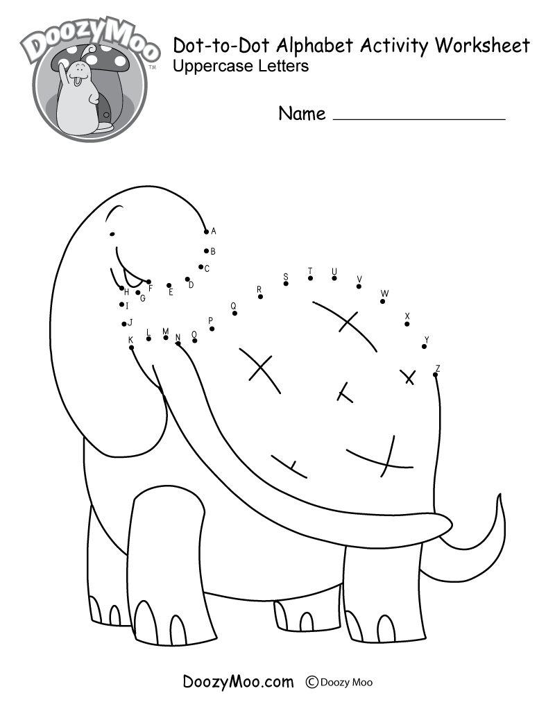 Alphabet Connect The Dots Worksheets (Free Printables) - Doozy Moo within Free Printable Alphabet Dot To-Dot Worksheets