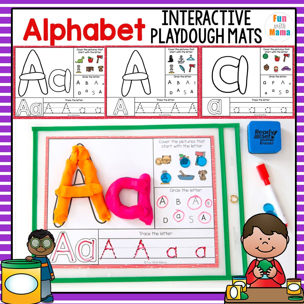 Alphabet Playdough Mats - Interactive - Fun With Mama intended for Alphabet Playdough Mats Free Printable