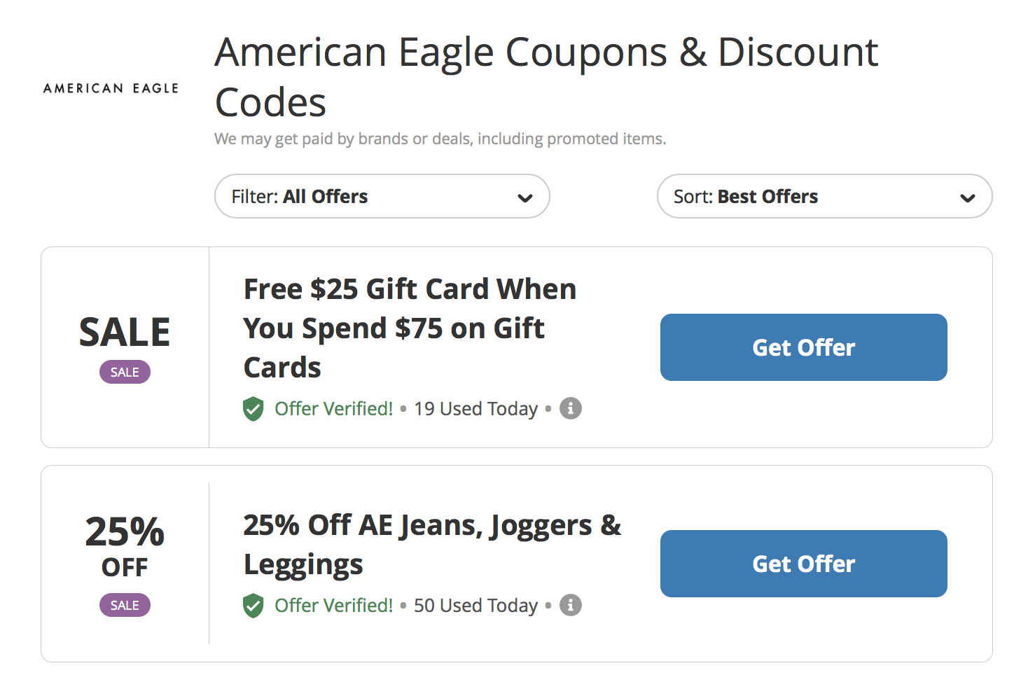 Amazing American Eagle Coupons On Slickdeals - Budget Savvy Diva with regard to Free Printable American Eagle Coupons