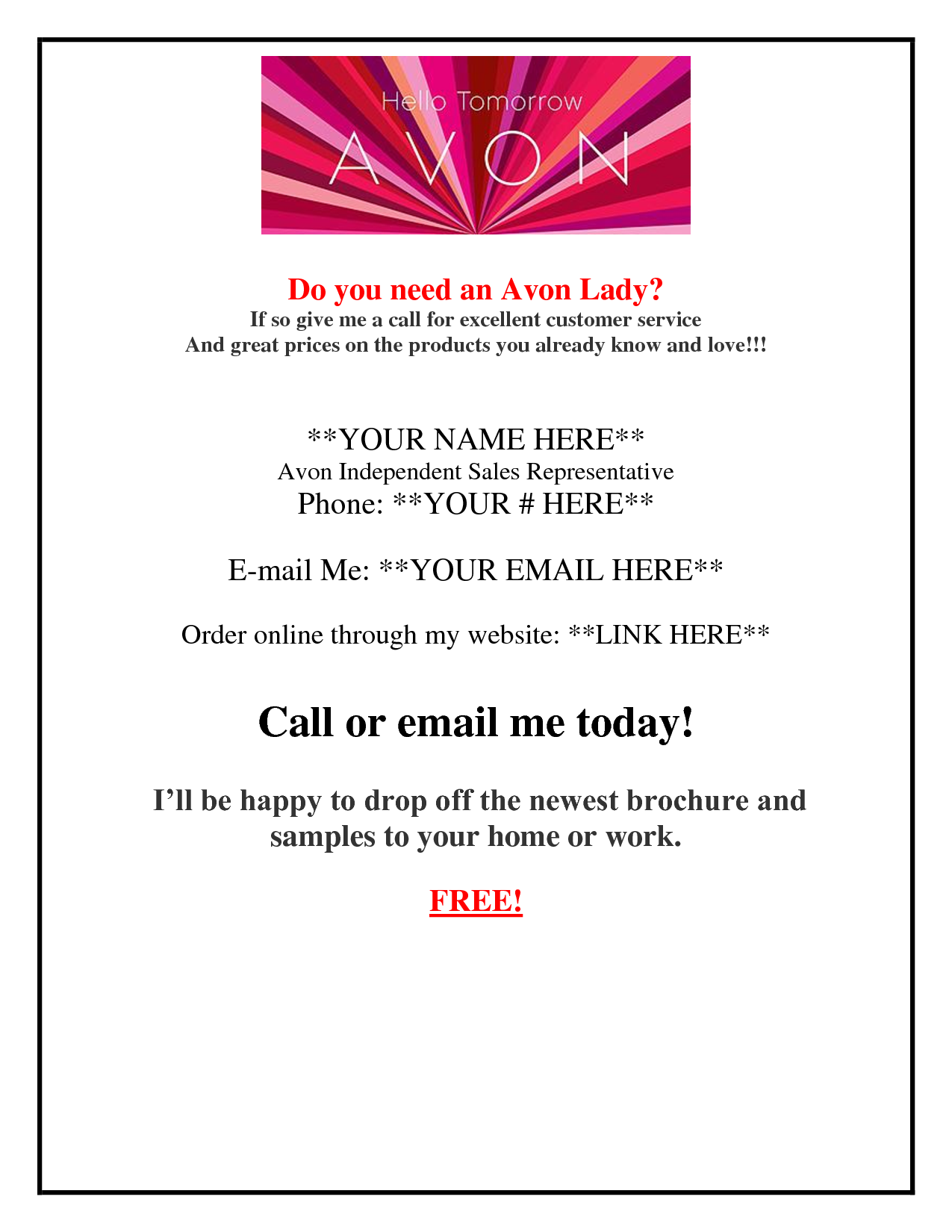 Avon Flyer | Avon, Avon Brochure, Avon Lady in Free Printable Avon Flyers