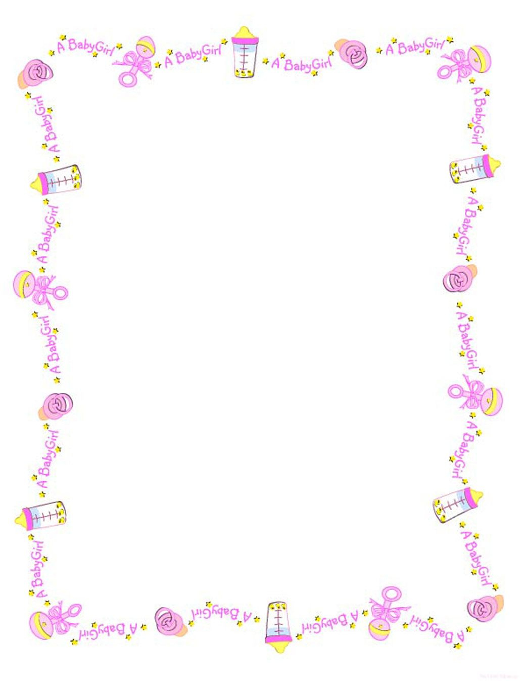 Baby Girl Borders Clipart | Baby Girl Border, Welcome Baby Girls with Free Printable Baby Borders For Paper