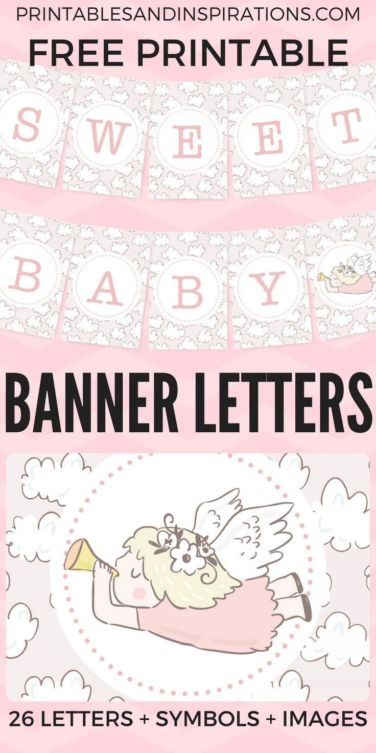 Baby Shower Banner With Clouds Background intended for Baby Girl Banner Free Printable