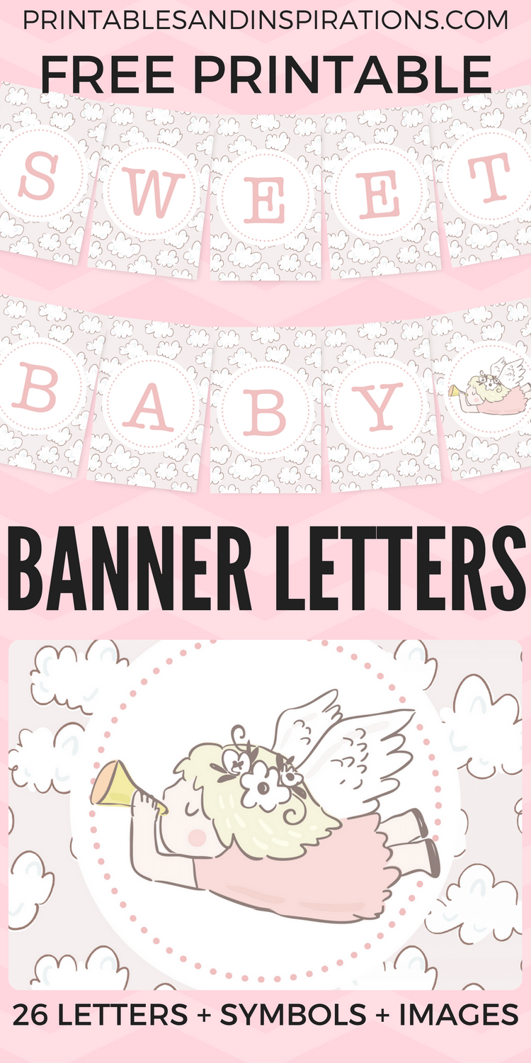 Baby Shower Banner With Clouds Background intended for Free Printable Baby Shower Banner Letters