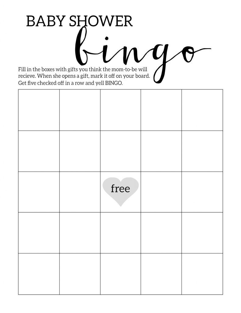 Baby Shower Bingo Printable Cards Template - Paper Trail Design with Free Printable Baby Shower Bingo