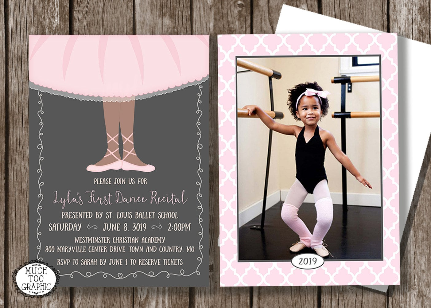 Ballet Recital Dance Recital Invitation Custom Ballerina Birthday intended for Free Printable Dance Recital Cards