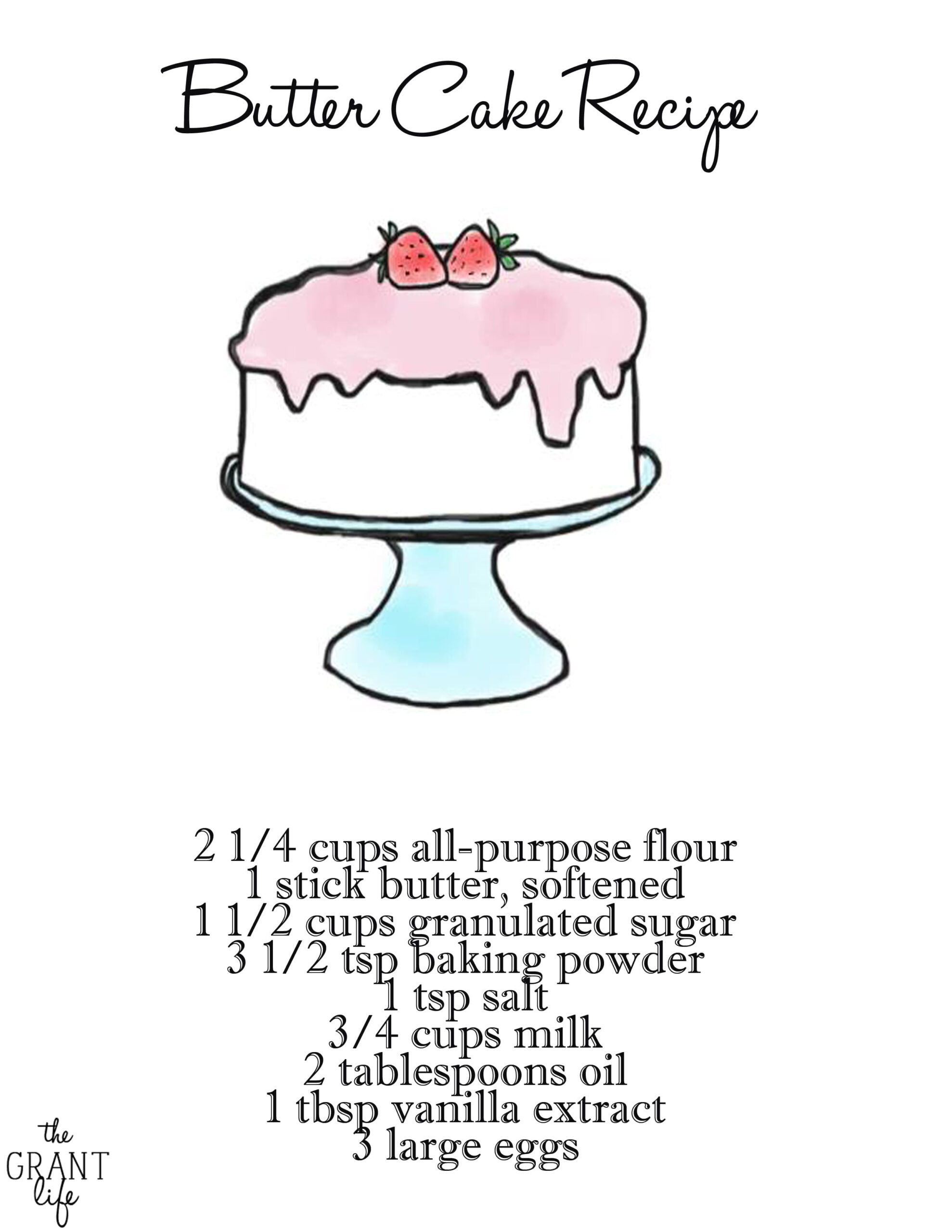 Basic Cake Recipe With Printable - Mom Makes Dinner intended for Free Printable Dessert Recipes