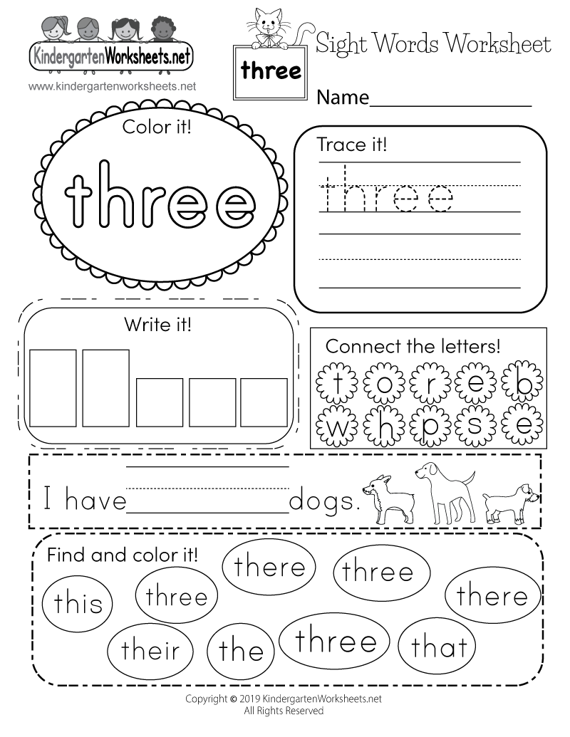 Basic Sight Words Worksheet - Free Printable, Digital, &amp;amp; Pdf within Free Printable Kindergarten Sight Words