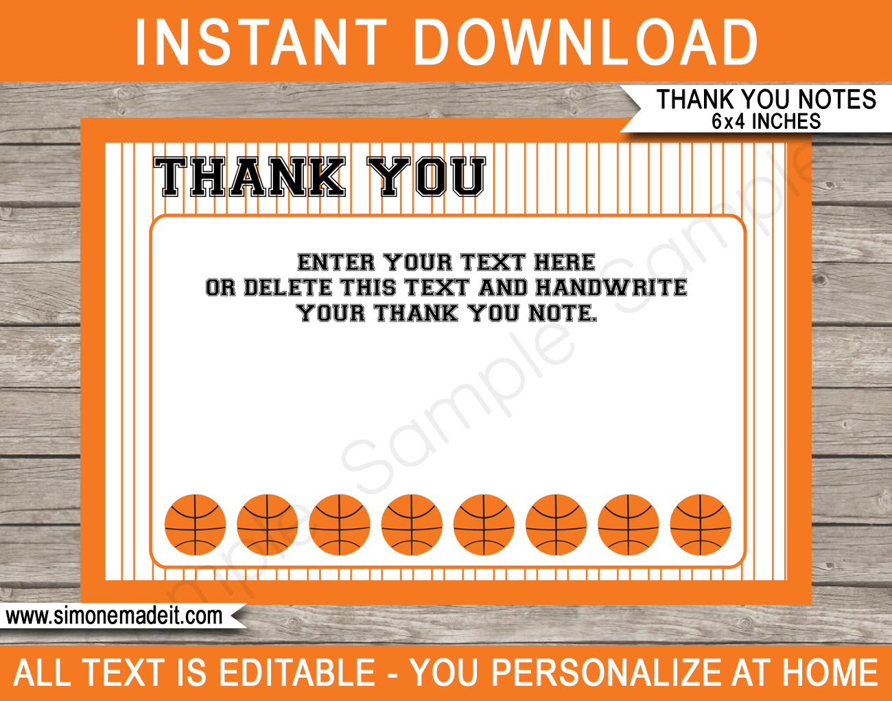 Basketball Party Thank You Cards Template for Free Printable Basketball Cards