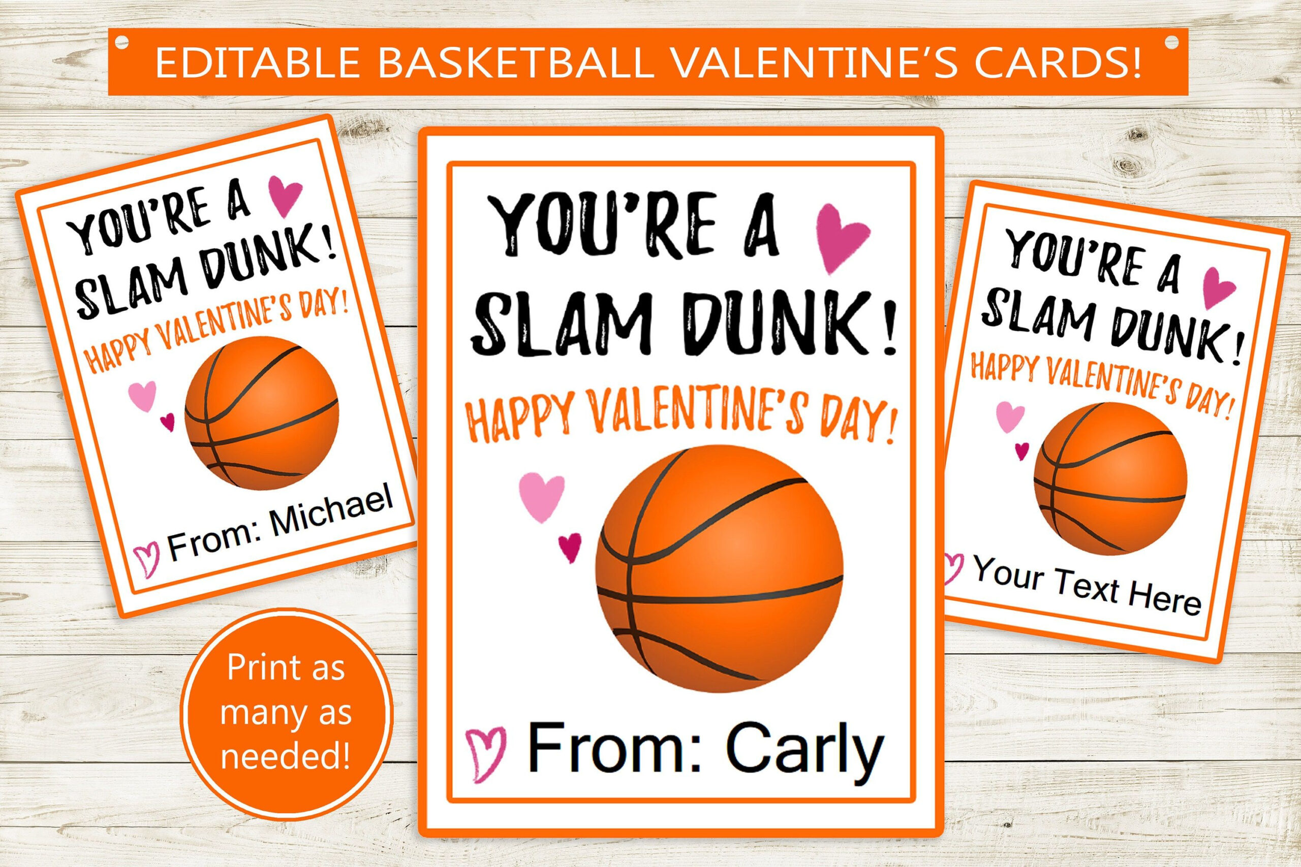 Basketball Printable Valentine&amp;#039;S Day Cards // Instant Download throughout Free Printable Basketball Cards