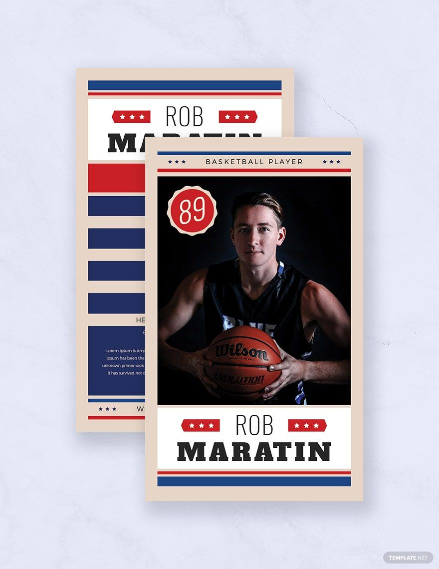 Basketball Trading Card Template In Illustrator, Publisher, Pages inside Free Printable Basketball Cards