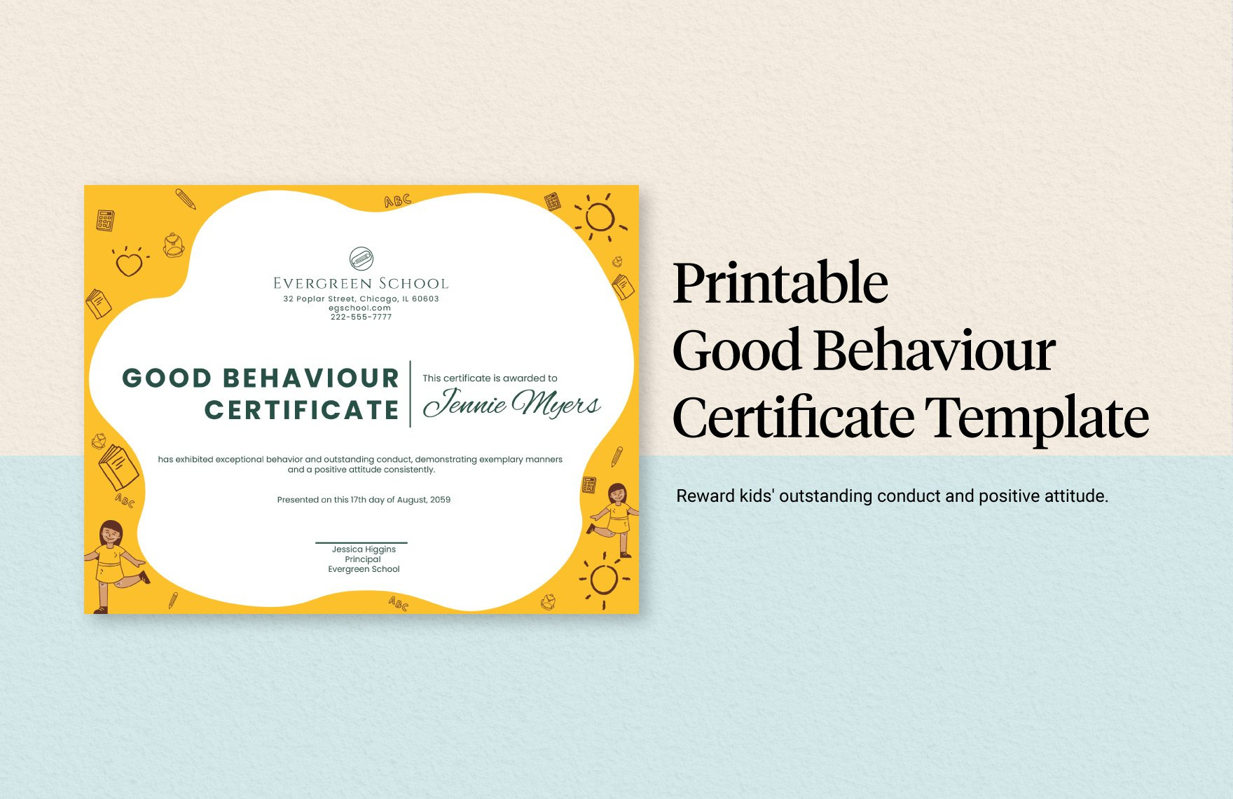 Behavior Templates In Psd - Free Download | Template pertaining to Good Behaviour Certificates Free Printable