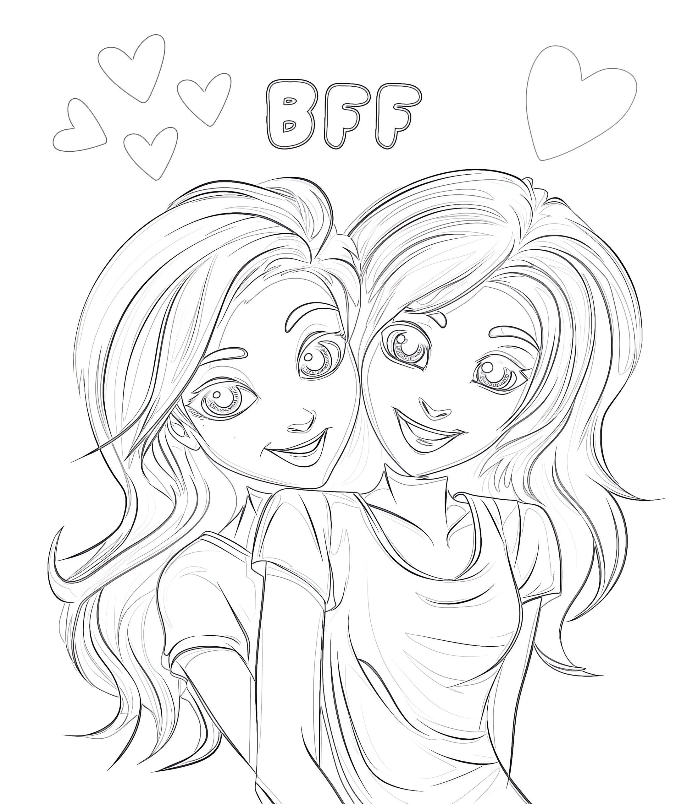 Best Friend Coloring Page | Coloring Pages Mimi Panda regarding Free Printable Bff Coloring Pages