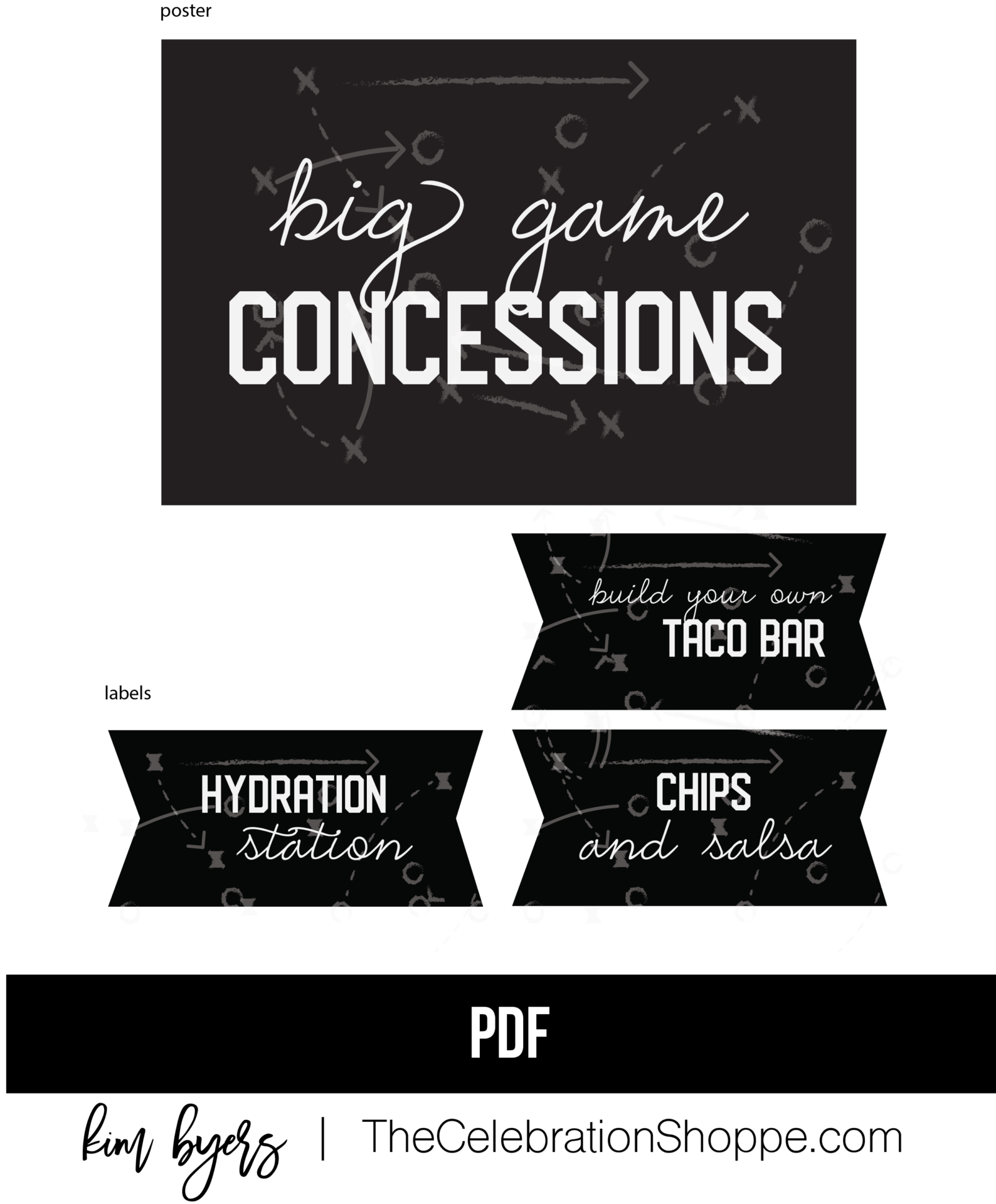 Big Game Concession Stand Setup + Free Printable Decorations - Kim with Free Concessions Printable