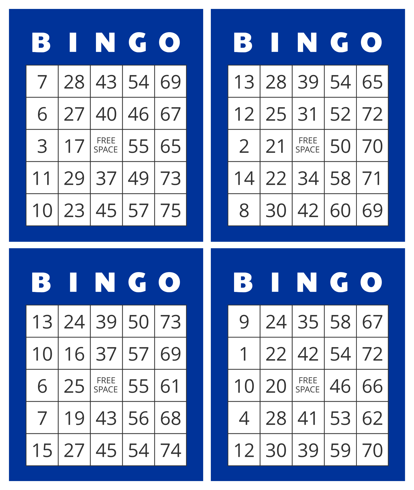 Bingo Printable Numbers in Free Printable Bingo Cards 1-75