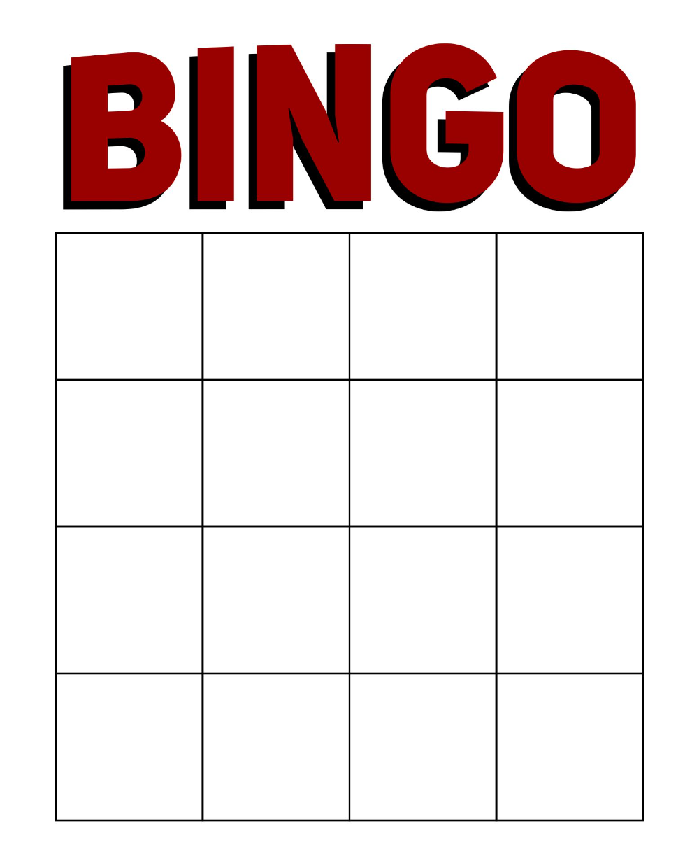 Bingo Template - Best Printable Template inside Free Printable Blank Bingo Cards