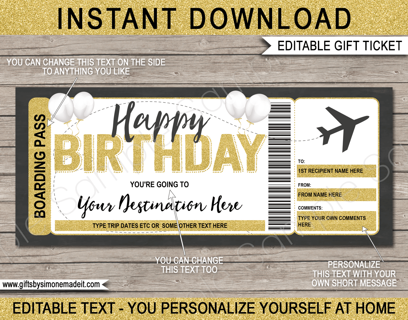 Birthday Boarding Pass Gift Ticket | Costadelmarwines.br intended for Free Printable Boarding Pass