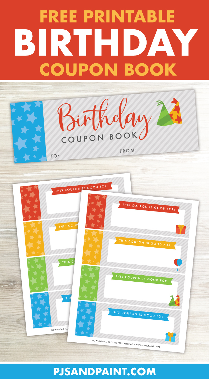 Birthday Coupon Book - Free Printable Gift - Pjs And Paint in Free Printable Blank Birthday Coupons