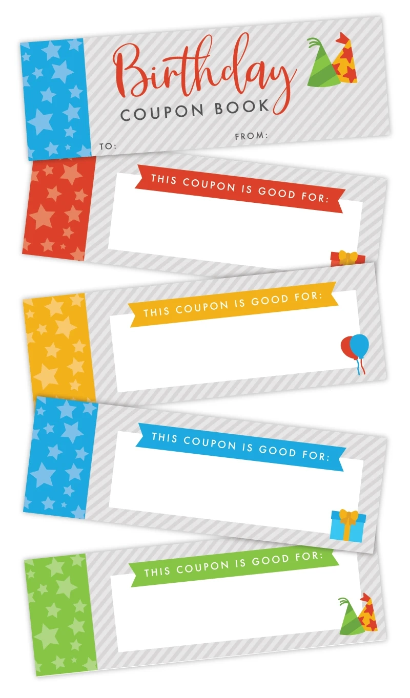 Birthday Coupon Book - Free Printable Gift - Pjs And Paint inside Free Printable Blank Birthday Coupons