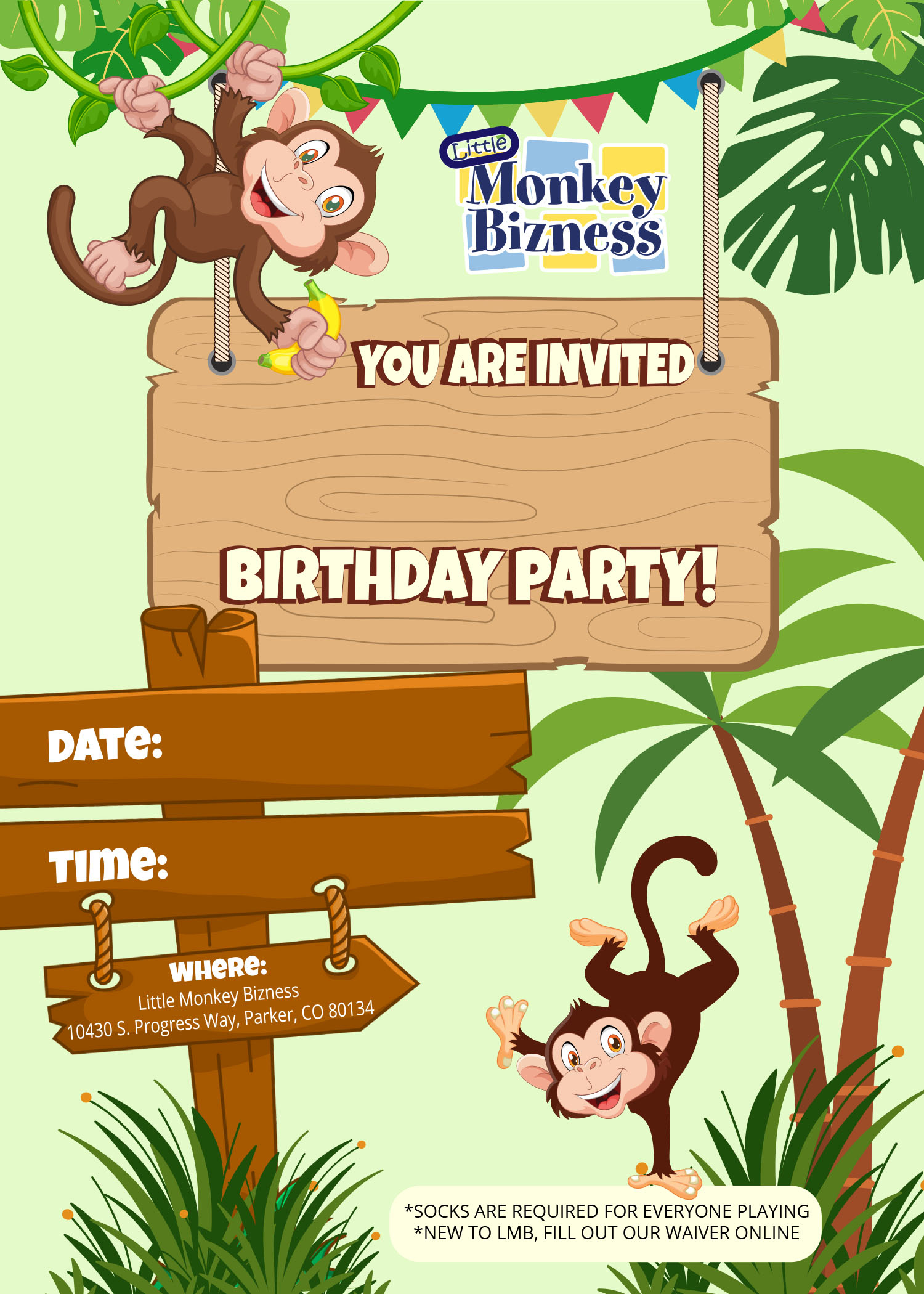 Birthday Invitations | Little Monkey Bizness - Parker pertaining to Free Printable Monkey Birthday Party Invitations