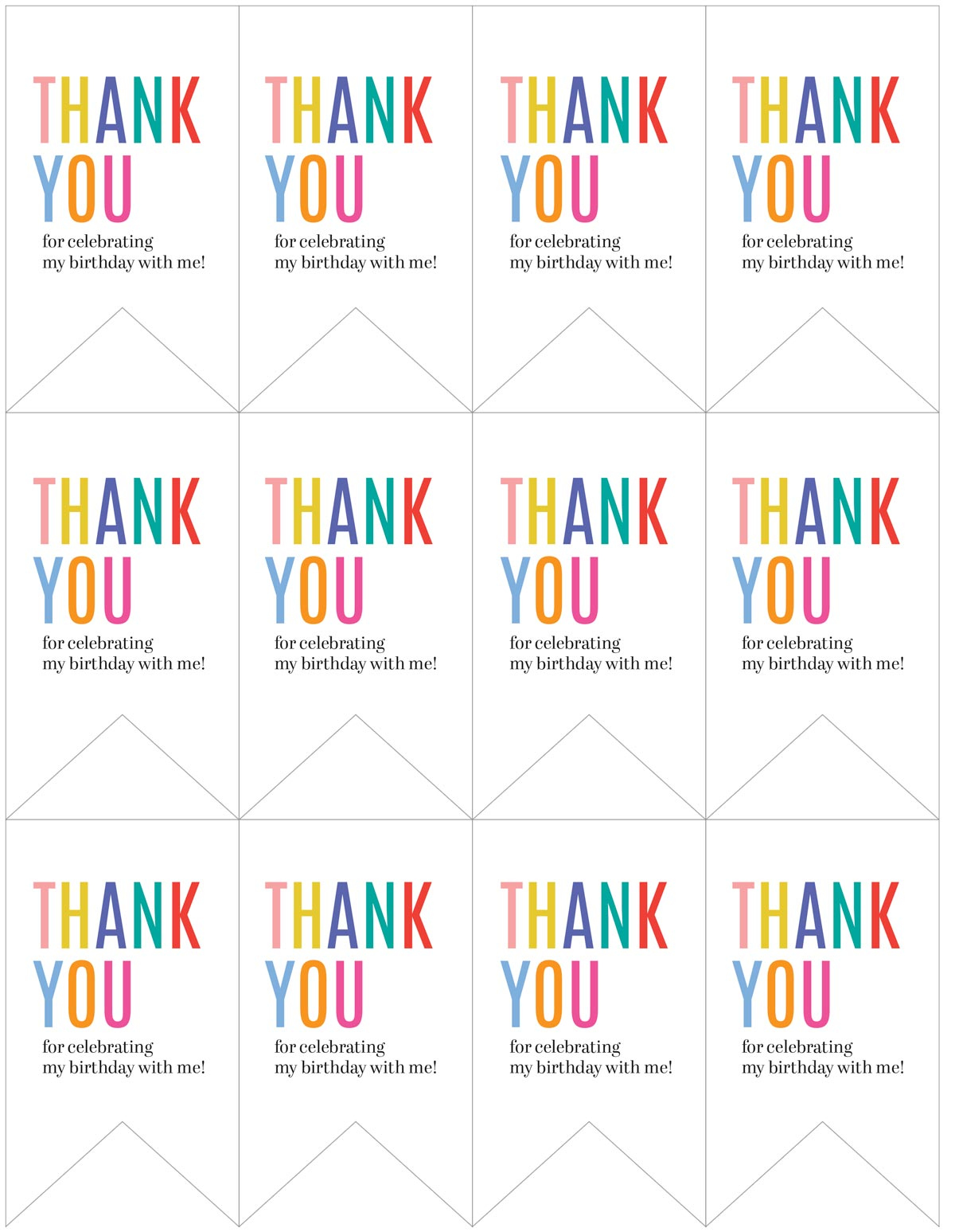 Birthday Thank You Tags | Skip To My Lou in Free Printable Thank You For Coming To My Party Tags