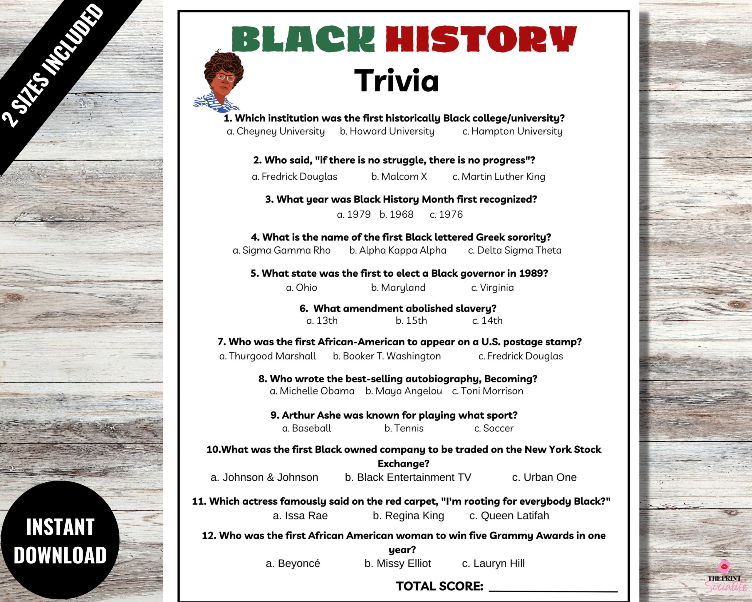 Black History Trivia, Black History Month Spiel, Black Culture within Free Printable Black History Trivia Questions and Answers