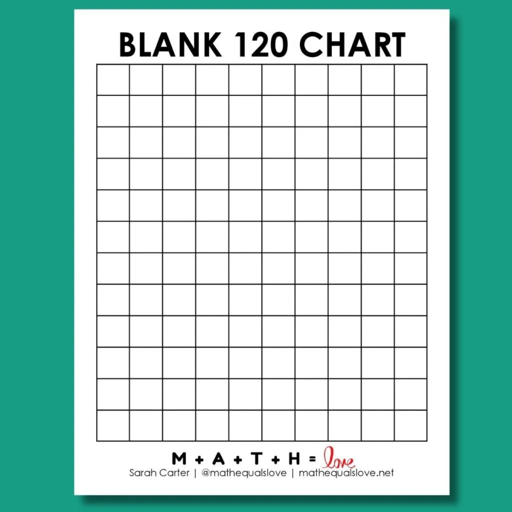 Blank 120 Chart [Free Printable Pdf] with Free Printable Blank 1-120 Chart