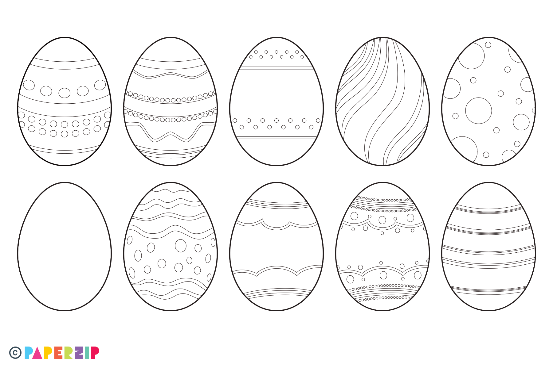 Blank Easter Eggs - Paperzip within Easter Egg Template Free Printable