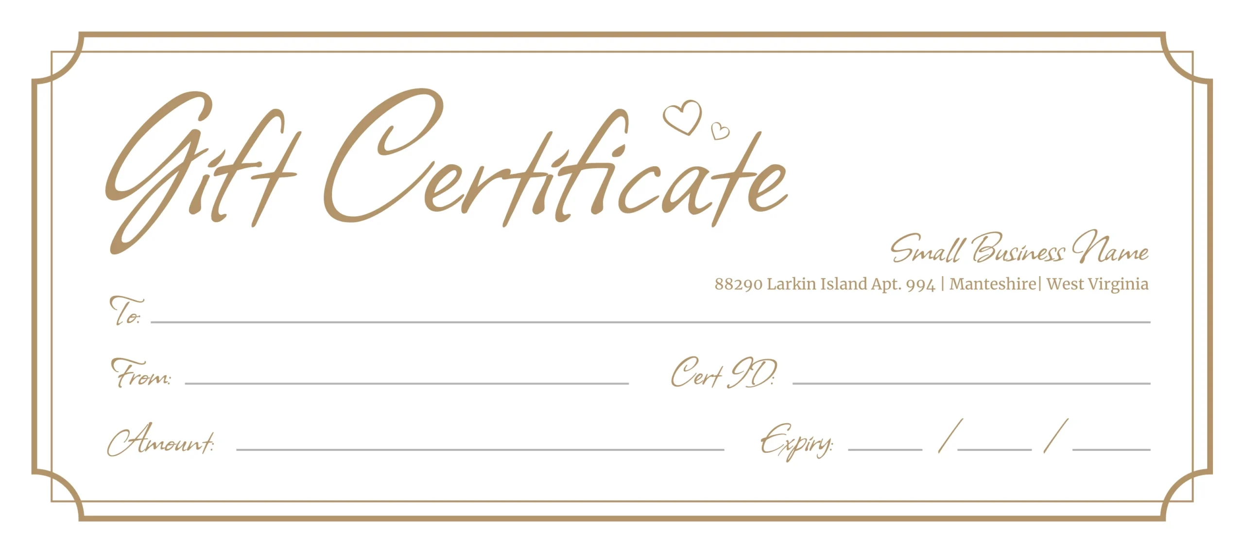 Blank Gift Certificate Free Google Docs Template - Gdoc.io intended for Free Printable Gift Certificates