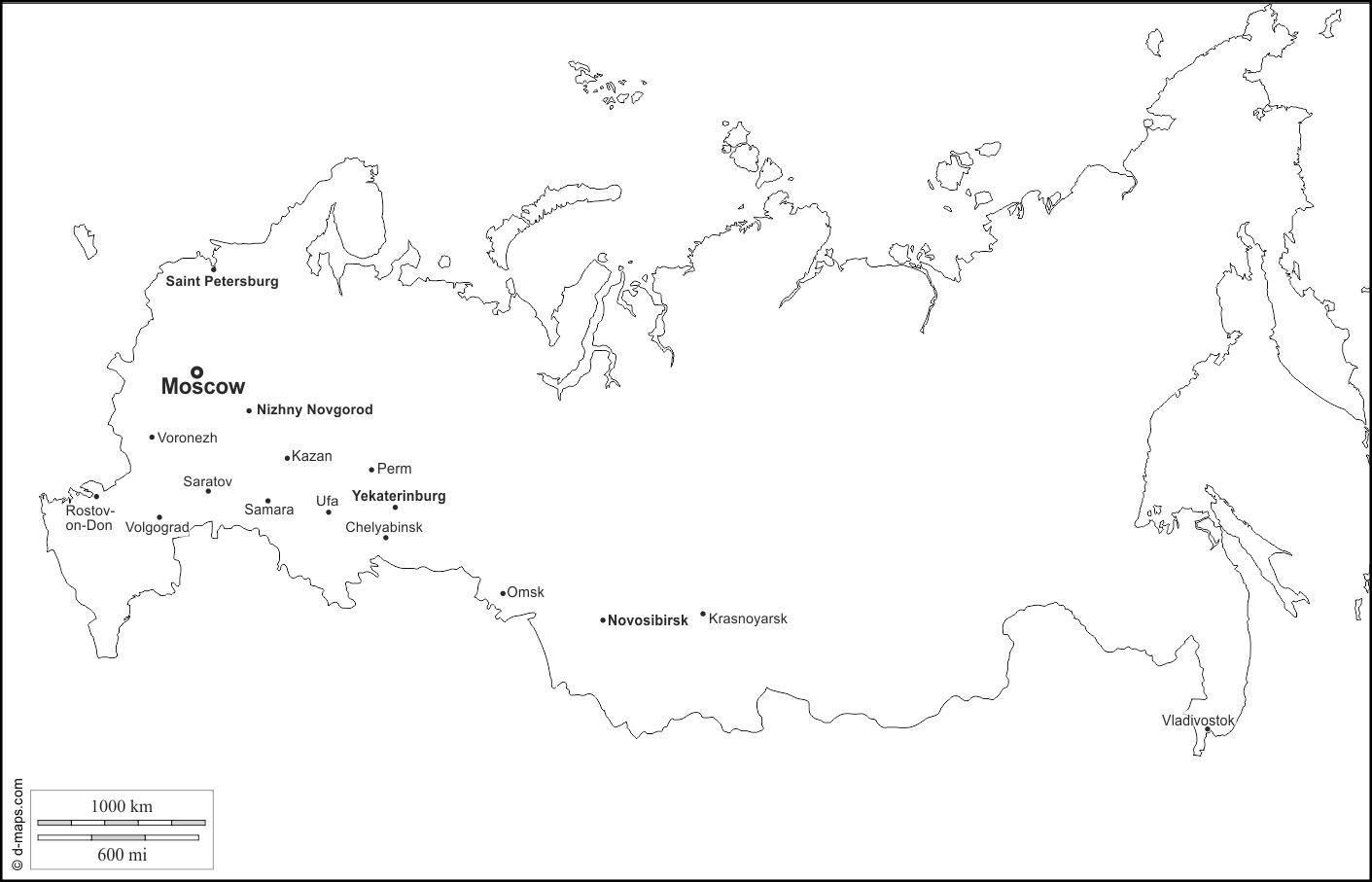 Blank Map Of Russia: Outline Map And Vector Map Of Russia inside Free Printable Map of Russia