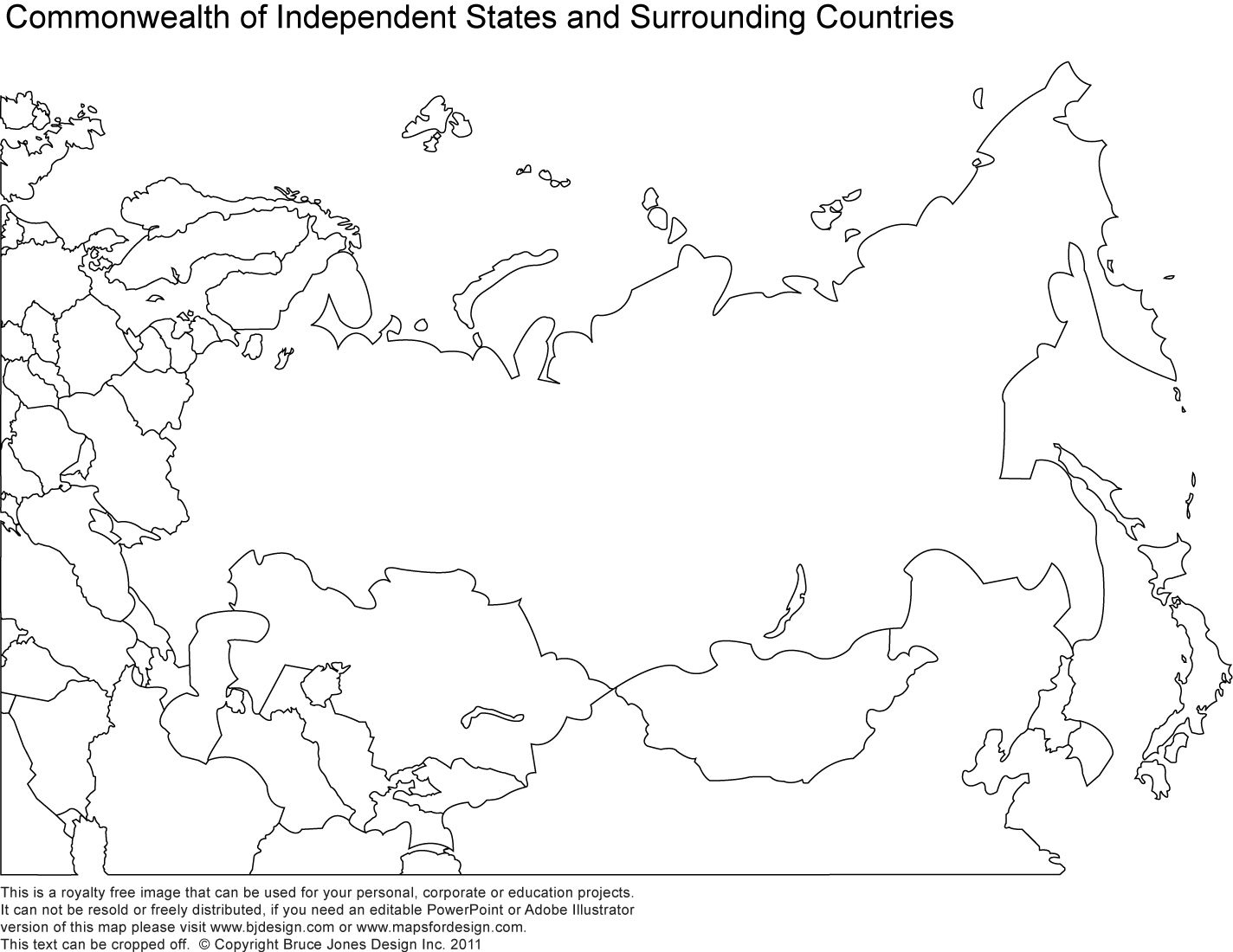 Blank Map Of Russia pertaining to Free Printable Map of Russia