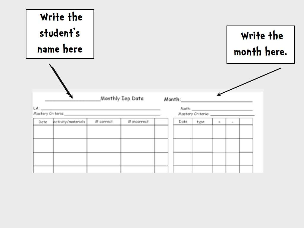 Blank Monthly Data Sheet Template - Freebie! - The Autism Helper for Free Printable Data Sheets