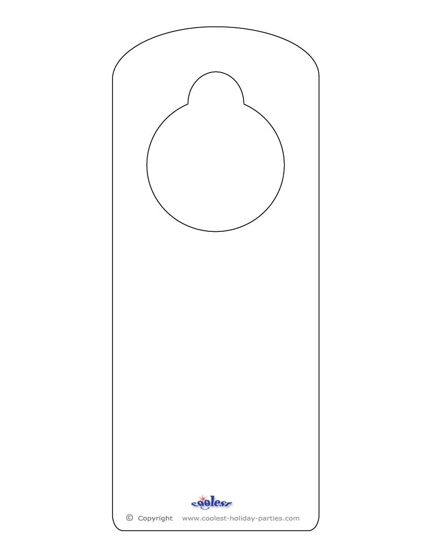 Blank Printable Doorknob Hanger Template | Door Hanger Template within Free Printable Door Knob Hanger Template