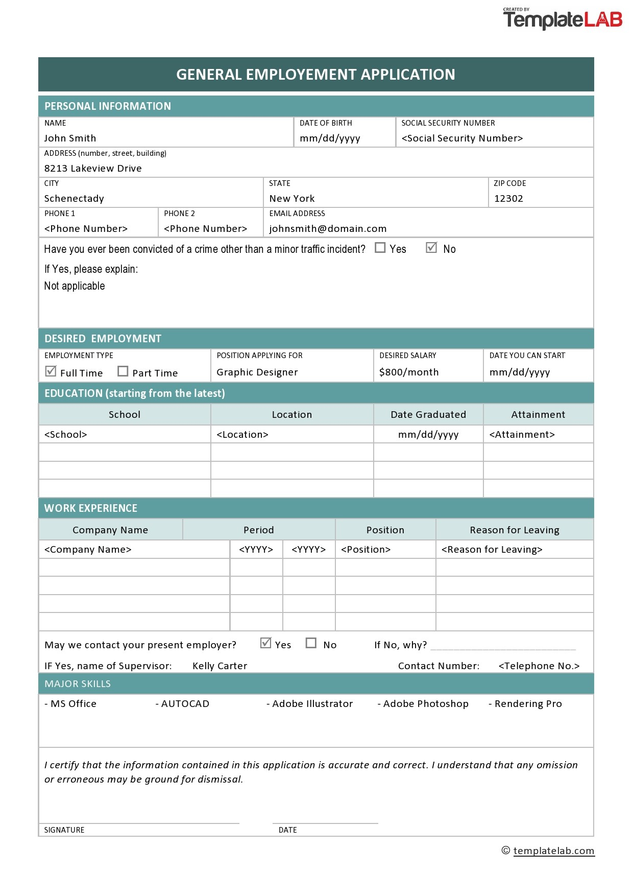 Blank Printable Job Applications | Www.lx.iriss.uk inside Free Printable General Application For Employment