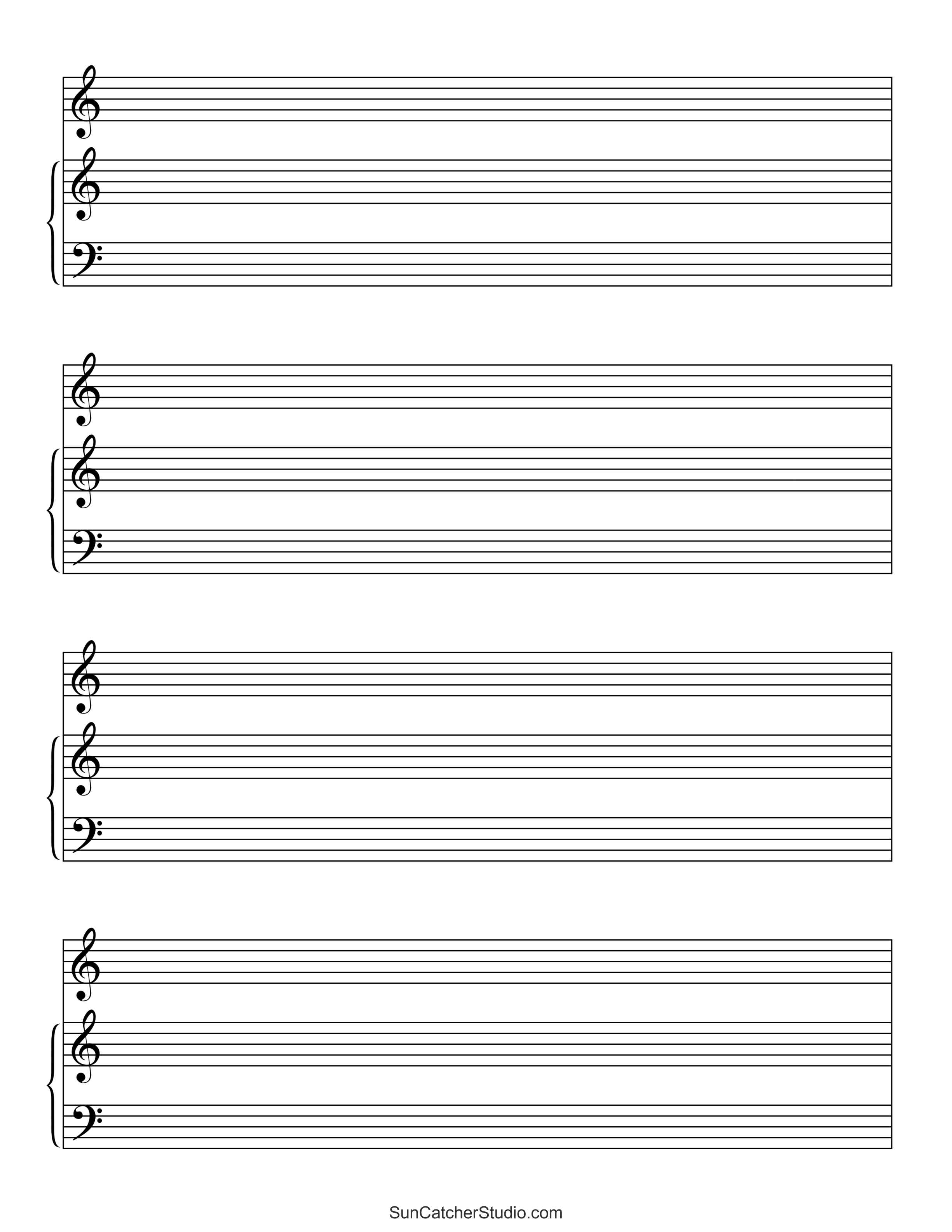 Blank Sheet Music (Free Printable Staff Paper) – Diy Projects pertaining to Free Printable Music Notes Templates