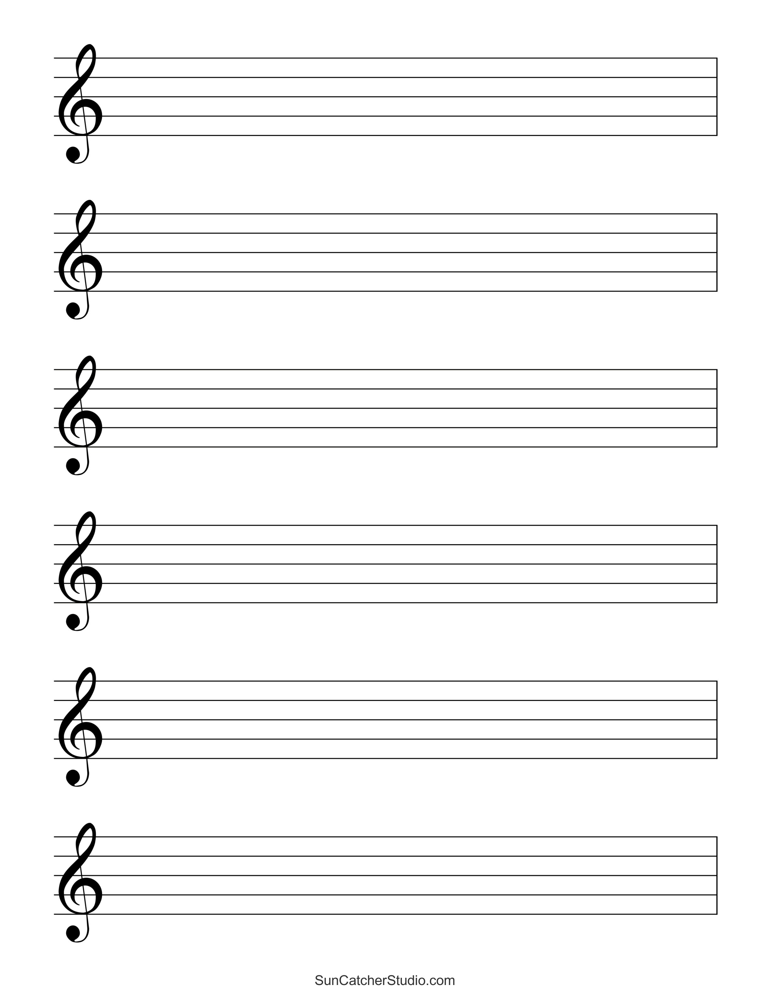 Blank Sheet Music (Free Printable Staff Paper) – Diy Projects throughout Free Printable Blank Sheet Music